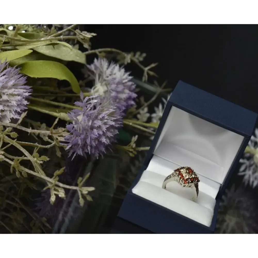 925 Sterling Silver Almandine Ring Size 5